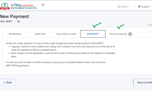 Income Tax Portal Enables payments through UPI payment method