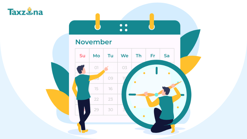 Due Date Calendar for the Month of November, 2022